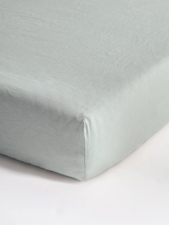Quince Other - Quince European Linen Fitted Crib Sheet - Mist